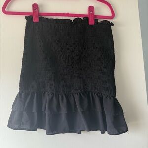 Black Ruffled Mini Skirt